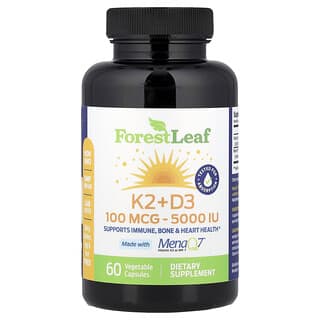 Forest Leaf, K2 + D3, 100 mcg (5,000 IU), 60 Vegetable Capsules
