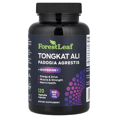 Forest Leaf, Tongkat Ali + Fadogia Agrestis + BioPerine®, 120 Vegetarian Capsules