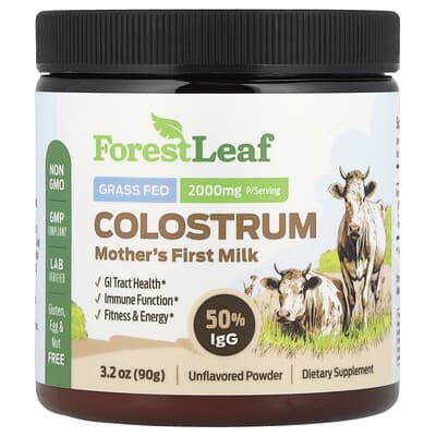 Forest Leaf, Colostrum Powder, Mother's First Milk, Unflavoured, 3.2 oz (90 g)