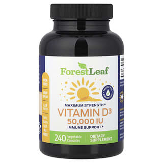 Forest Leaf, Vitamina D3, 1250 mcg (50.000 UI), 240 cápsulas vegetales