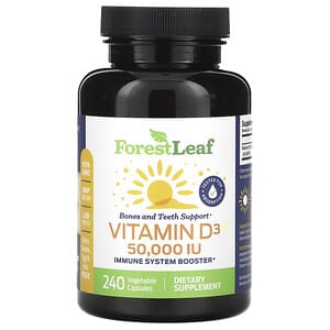 Forest Leaf, Витамин D3, 50 000 МЕ, 240 растительных капсул