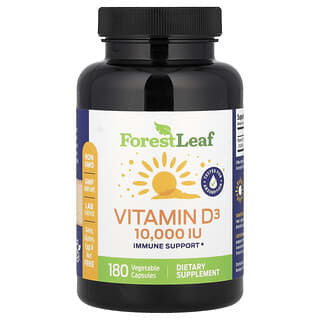 Forest Leaf, Vitamina D3, 250 mcg (10.000 UI), 180 cápsulas vegetales