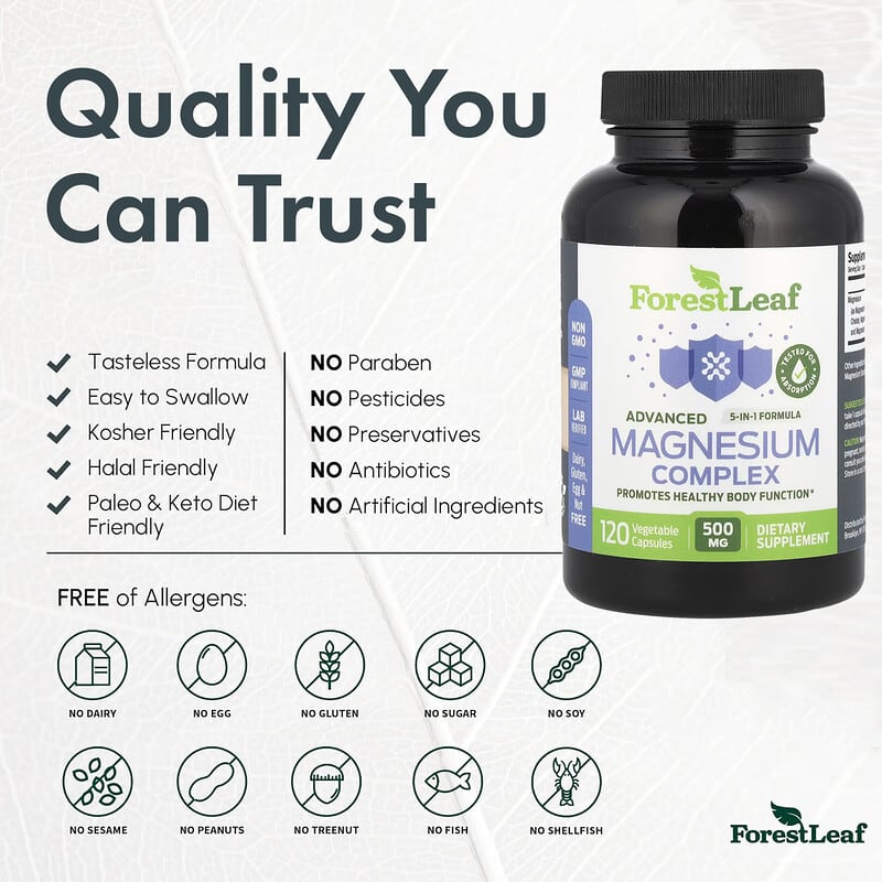 Advanced Magnesium Complex , 500 mg , 120 Vegetable Capsules