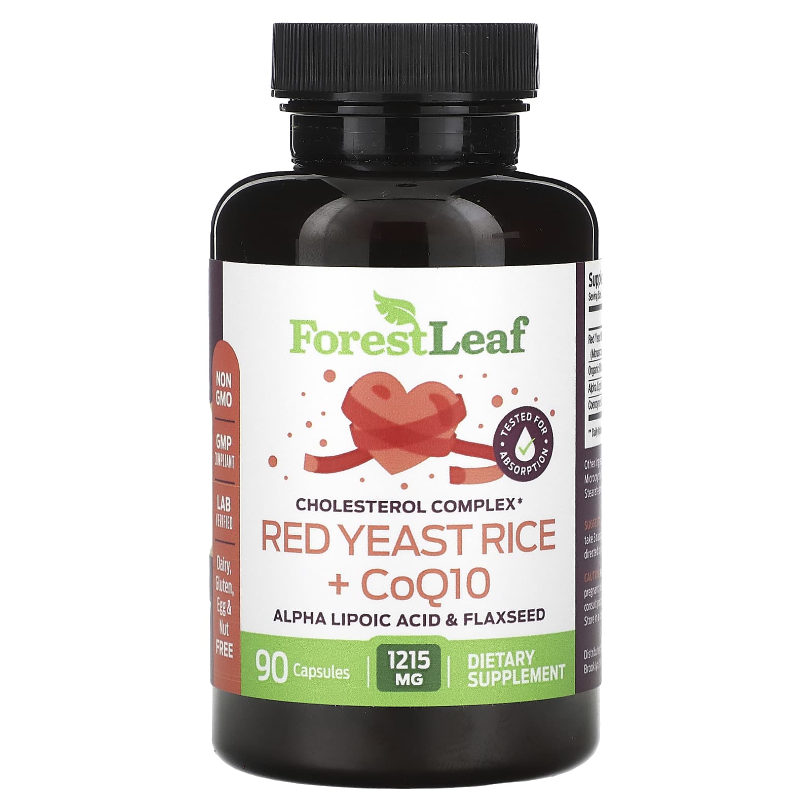 Forest Leaf, Red Yeast Rice + CoQ10, 90 Capsules