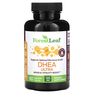 Forest Leaf, DHEA Ultra（デヒドロエピアンドロステロン）、100mg、ベジカプセル90粒