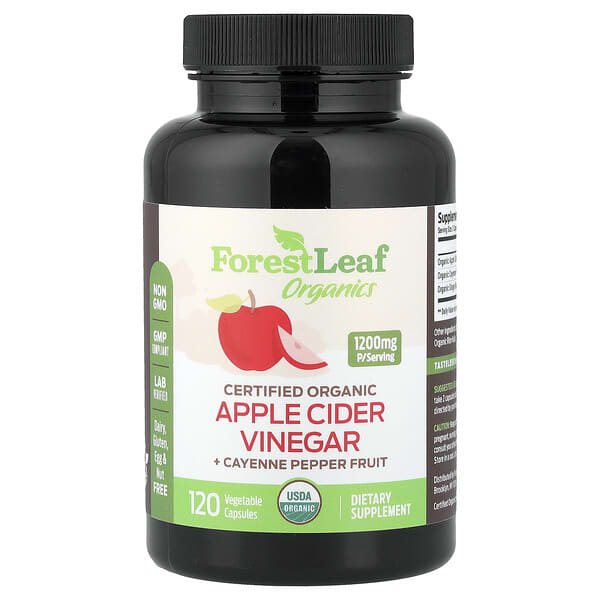 Forest Leaf, Organics, Apple Cider Vinegar + Cayenne Pepper Fruit, 120 Vegetable Capsules — product photo 1