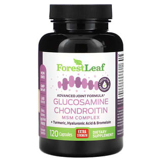 Forest Leaf, Glucosamine et chondroïtine, Extrapuissant, 120 capsules