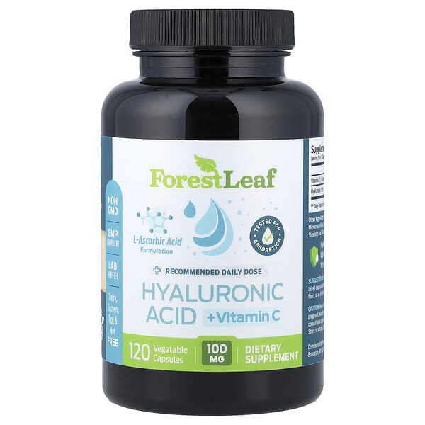 Forest Leaf, Hyaluronic Acid + Vitamin C, 120 Vegetable Capsules — product photo 1