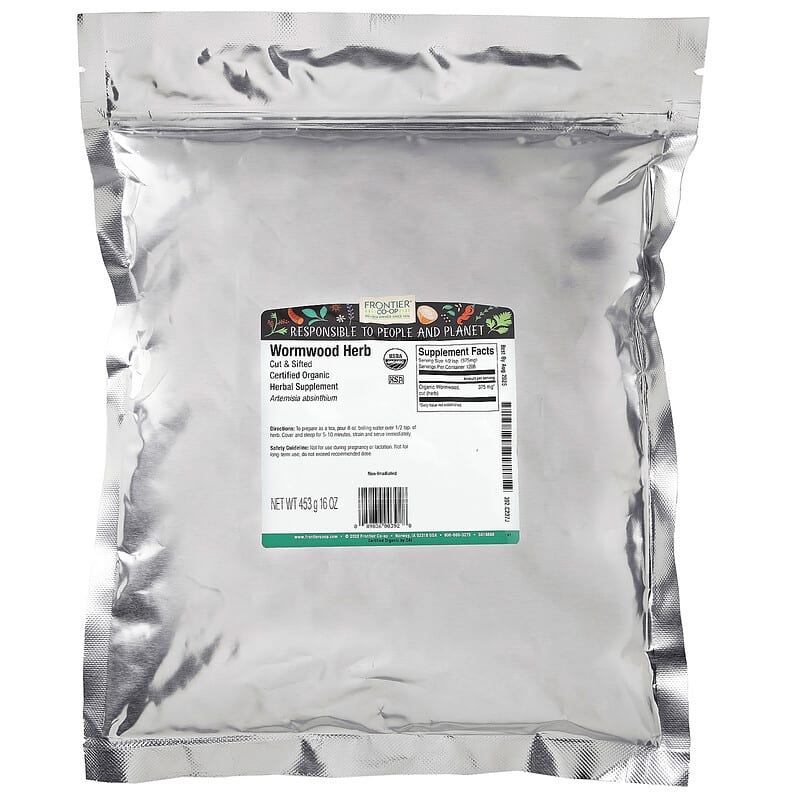 オーガニック カット＆ふるい分け済みヨモギ、453g（16オンス）