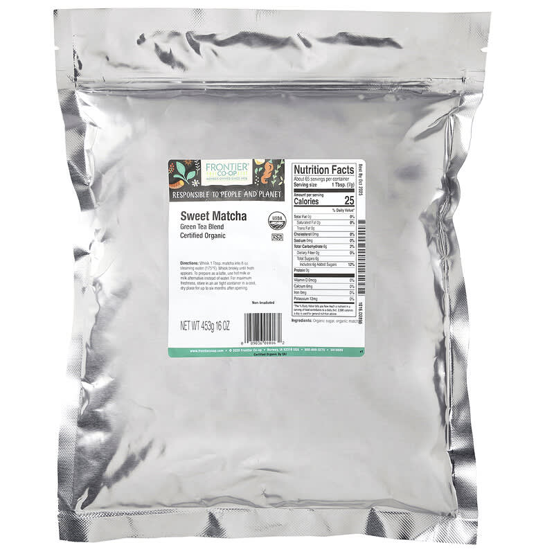オーガニック スイート抹茶、グリーンティーブレンド、453g（16オンス）