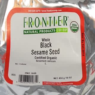Frontier Co-op, Semente de Gergelim Preto Integral Orgânico, 453 g (16 oz)