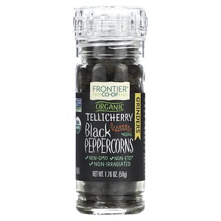 Frontier Co-op, Organic Tellicherry Black Peppercorns, 1.76 oz (50 g)