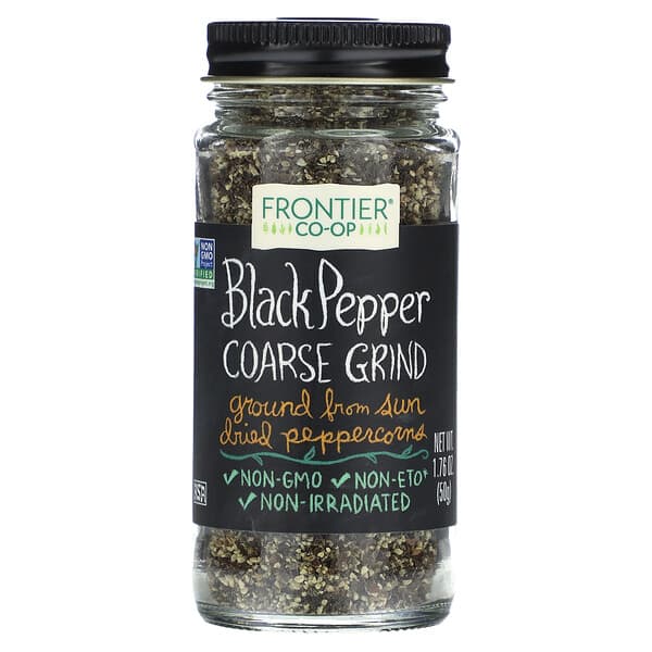 Frontier Co-op, Black Pepper, Coarse Grind, 1.76 oz (50 g)
