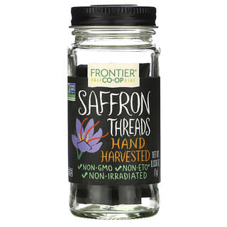 Frontier Co-Op, Saffron, Threads, Hand Harvested, 0.036 oz (1 g)