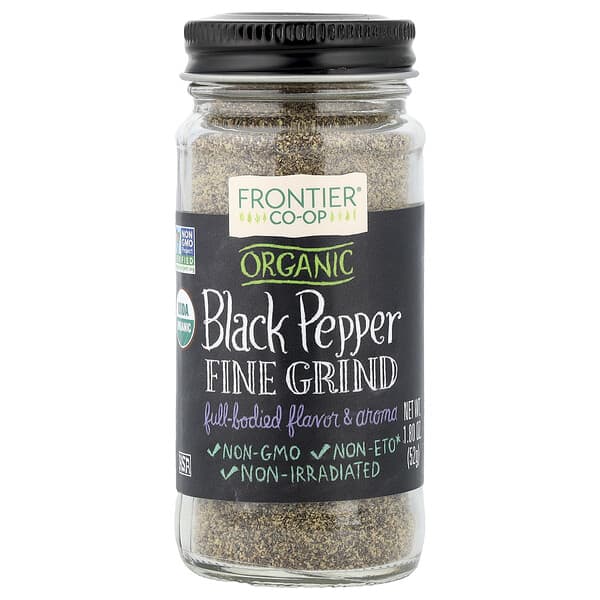 Frontier Co-op, 유기농 흑후추, 고운 입자, 52g(1.8oz)