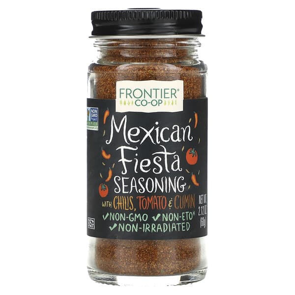Frontier Co-op, Mexican Fiesta Seasoning, With Chilis, Tomato & Cumin, 2.12 oz (60 g)