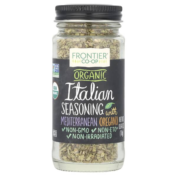 Frontier Co-op, Organic Italian Seasoning with Mediterranean Oregano, 0.64 oz (18 g)