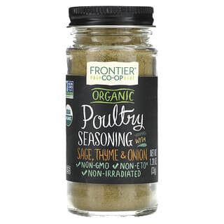 فرونتير كواب‏, Organic Poultry Seasoning With Sage, Thyme & Onion, 1.20 oz (33 g)