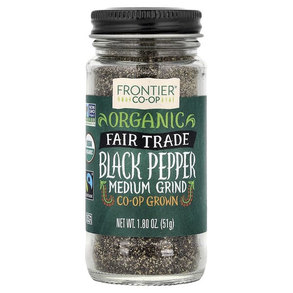 Frontier Co-op, 유기농 흑후추, 미디엄 그라인드, 51g(1.8oz)