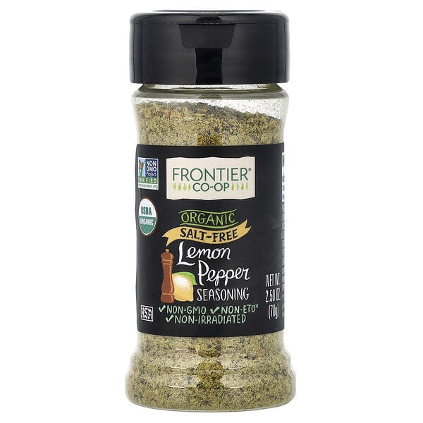Frontier Co-op, 유기농 레몬 후추 시즈닝, 무염, 70g(2.5oz)