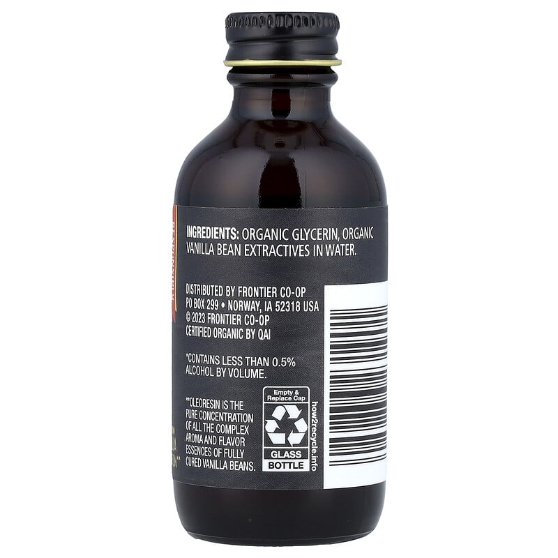 オーガニック ピュア バニラ フレーバー、アルコール不使用、59ml（2液