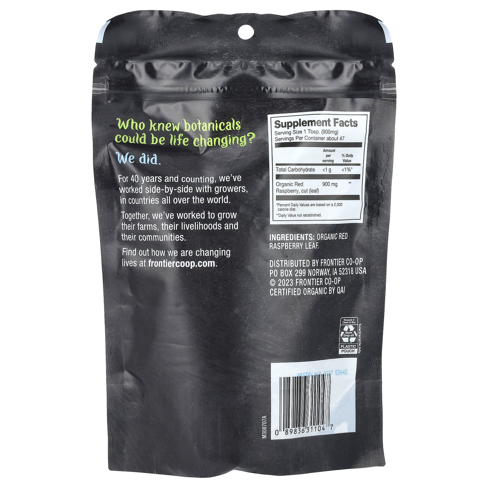 Frontier co op organic red raspberry leaf 1 48 oz 42 g 