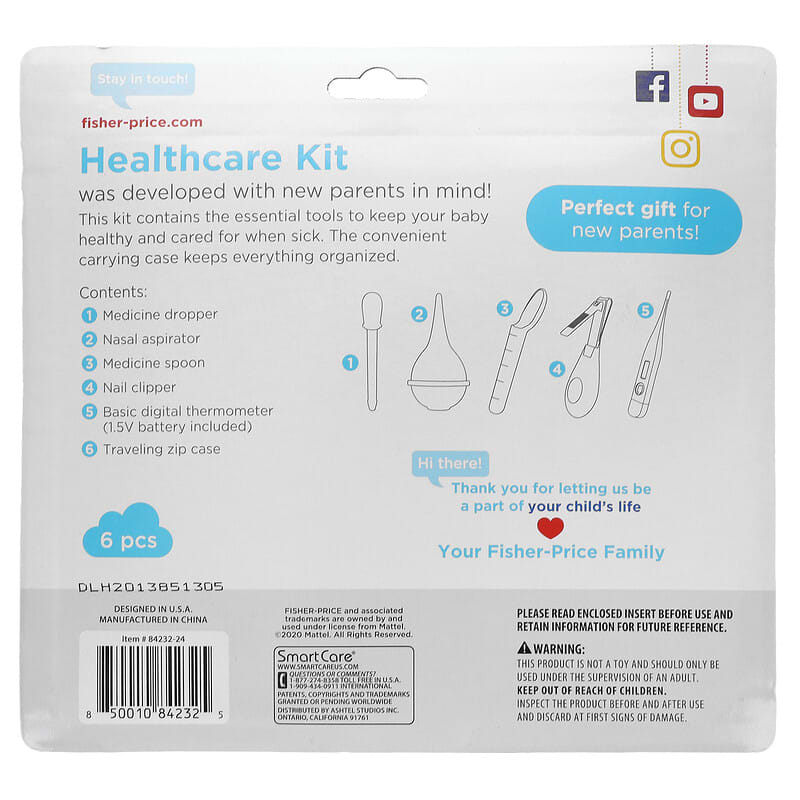 Fisher-Price - Kit de aseo y cuidado de la salud para bebés, set de regalo  esencial para recién nacidos, kit de cuidado del bebé