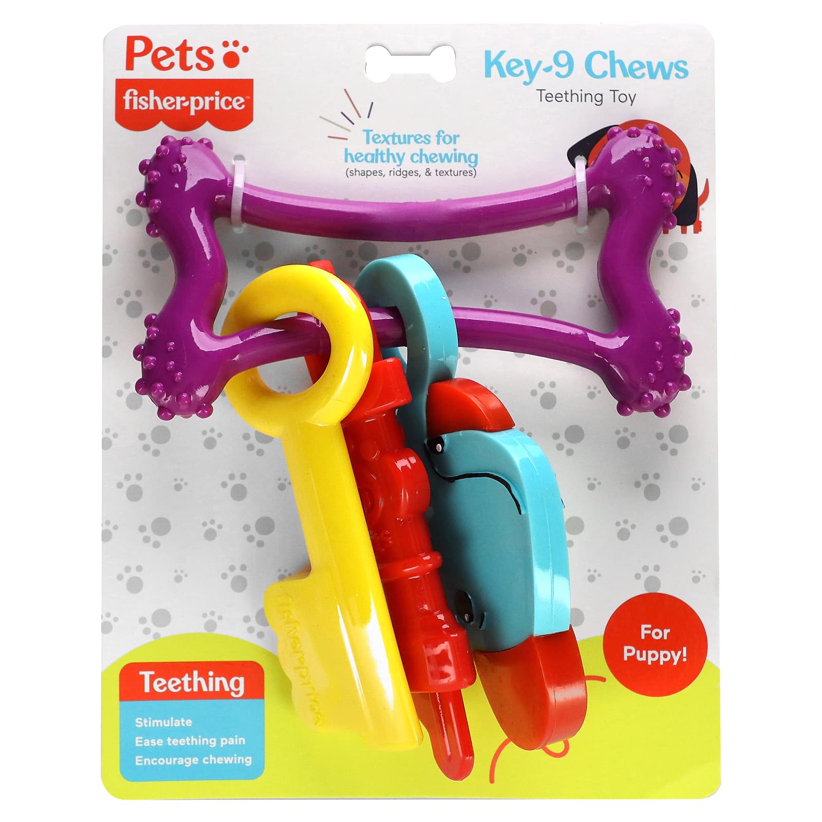 FisherPrice, Pets, Key9 Chews, Teething Toy, For Puppy, 1 Chew Toy