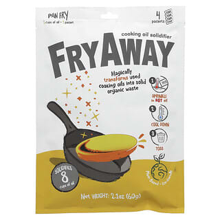FryAway, Pan Fry, Solidifiant pour huile de cuisson, 4 sachets, 60 g
