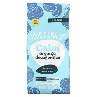 Four Sigmatic, Calm, Organic Coffee with Reishi & Chaga  Mushrooms, Ground, Medium Roast, Decaf , 12 oz (340 g)