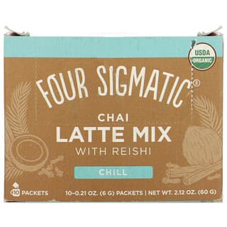 Four Sigmatic, Mezcla de café con leche chai con reishi, 10 sobres, 6 g (0,21 oz) cada uno