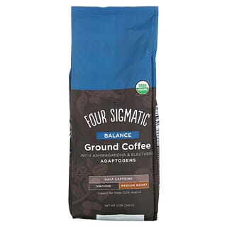 Four Sigmatic, قهوة مطحونة أدابتوجين مع العبعب المنوم والإليوثيرو، متوازن، تحميص متوسط، 12 أونصة (340 جم)