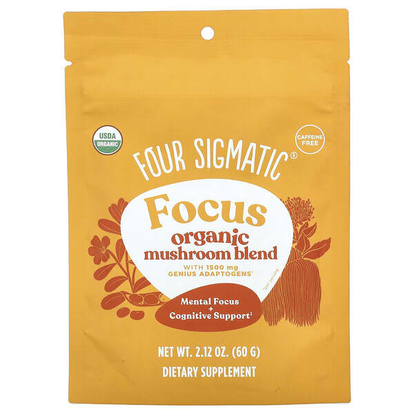 Focus, Organic Mushroom Blend, Caffeine Free, 2.12 oz (60 g)
