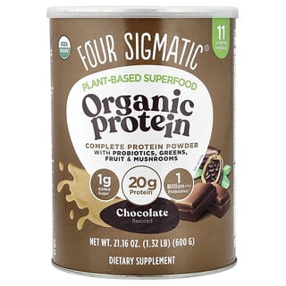 Four Sigmatic, Proteine organice pe bază de plante cu ciuperci și adaptogeni, cacao cremoasă, 1,32 lbs (600 g)