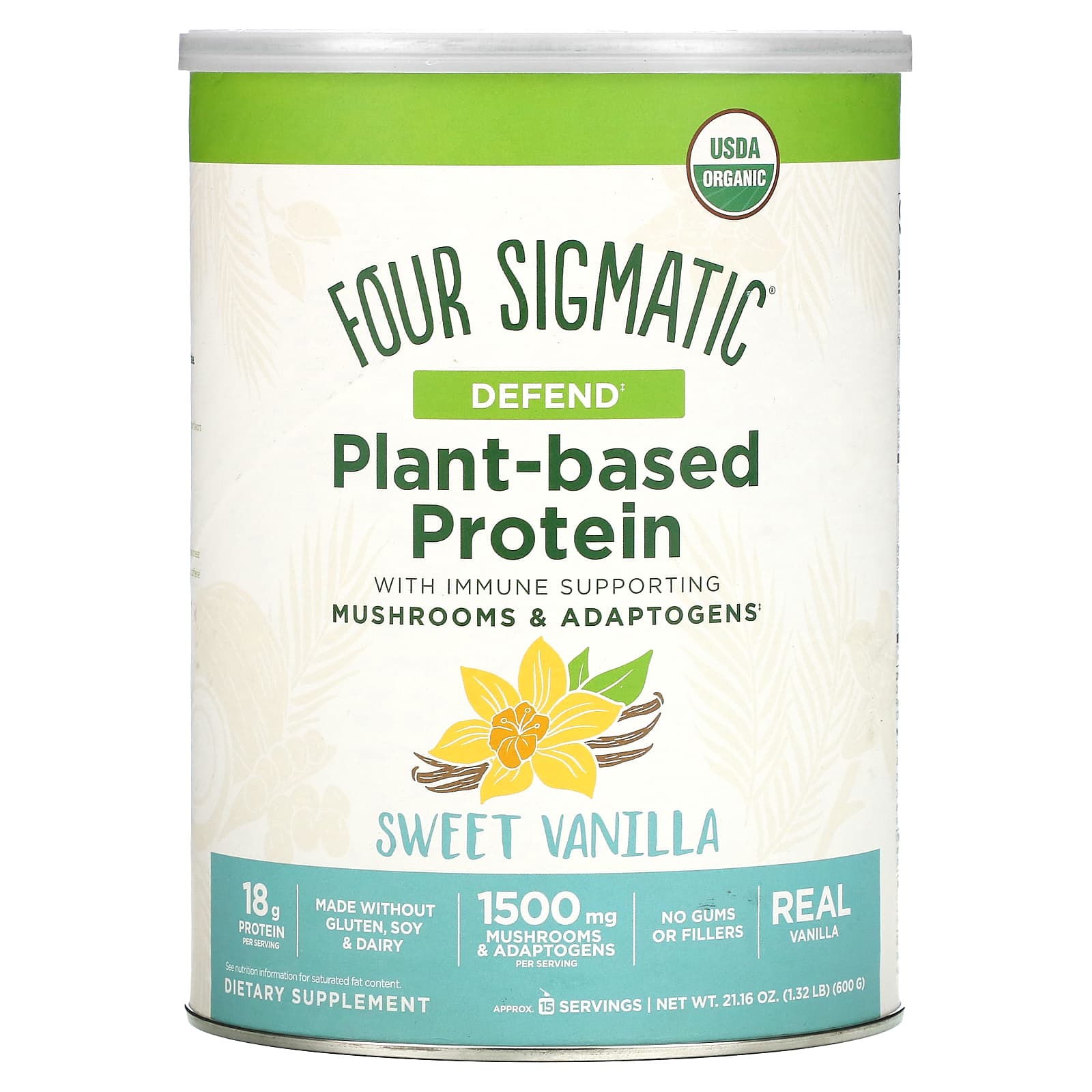 Four Sigmatic, PlantBased Protein with Immune Supporting Mushrooms