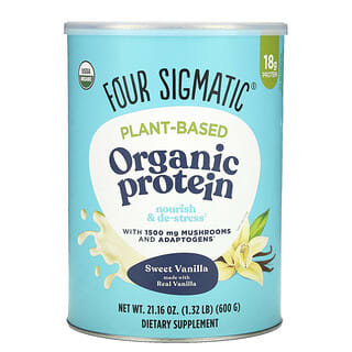 Four Sigmatic, Proteína Orgânica à Base de Plantas, Baunilha Doce, 600 g (1,32 lb)