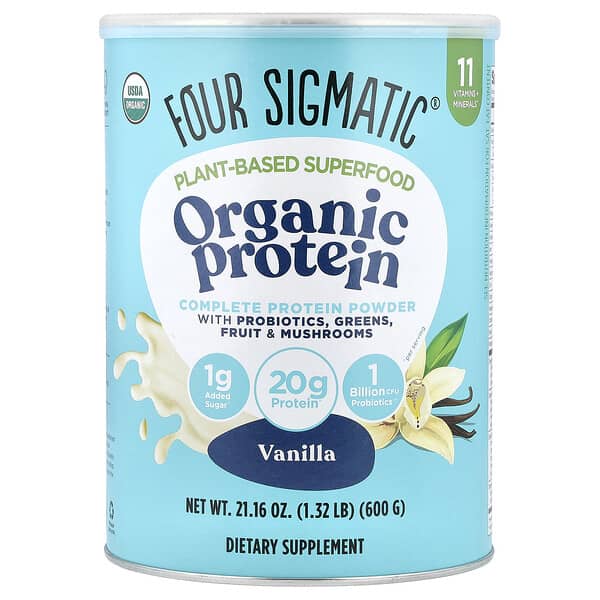Plant-Based Superfood, Organic Protein, Vanilla, 1.32 lb (600 g)