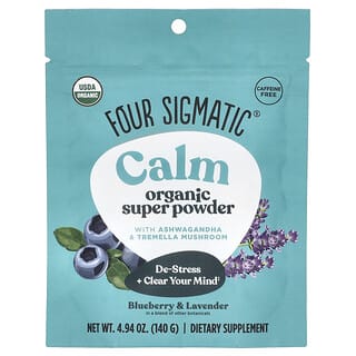 Four Sigmatic, Chill Super Powder с магнием и успокаивающими травами, голубика и лаванда, 140 г (4,94 унции)