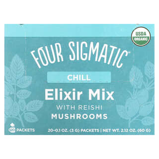 Four Sigmatic, Elixir Mix with Reishi, Mushroom, Chill, 20 Packets, 0.1 oz (3 g) Each