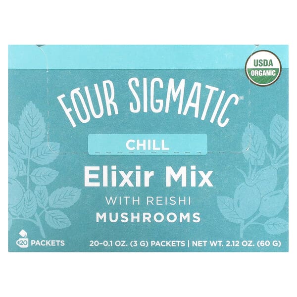 Four Sigmatic, Elixir Mix with Reishi Mushroom, Chill, Caffeine Free ...