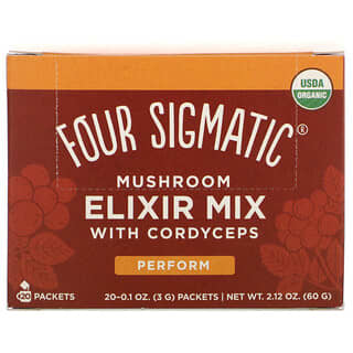 Four Sigmatic, Mezcla de elixir de hongos con Cordyceps, 20 sobres, 3 g (0,1 oz) cada uno