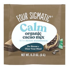 Four Sigmatic, Calm, Mezcla de cacao orgánico con hongo reishi para potenciar la calma, 10 sobres, 6 g (0,21 oz) cada uno