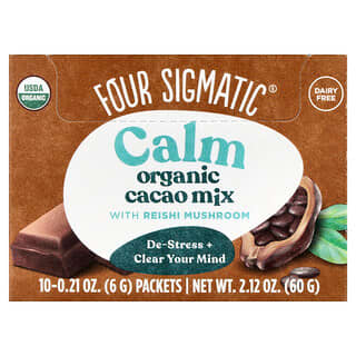 Four Sigmatic, Calm, смесь для приготовления какао с грибами рейши, 10 пакетиков по 6 г (0,21 унции)