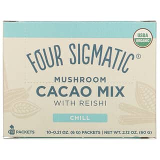 Four Sigmatic, Mistura de Cacau de Cogumelos com Reishi, 10 Pacotes, 6 g (0,21 oz) Cada