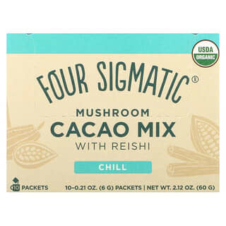 Four Sigmatic, 蘑菇可可與赤芝混合，10 包，每包 0.21 盎司（6 克）