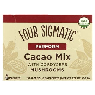 Four Sigmatic, 蘑菇可可蟲草混合物，10 包，每包 0.21 盎司（6 克）