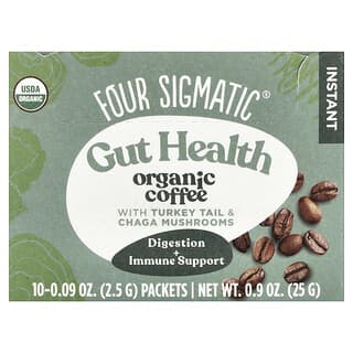 Four Sigmatic, Protect, organiczna kawa rozpuszczalna z grzybami chaga i kordyceps, średnio palona, 10 saszetek, po 2,5 g