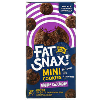 Fat Snax, Mini Cookies, двойной шоколад, 141,7 г (5 унций)