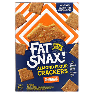 Fat Snax, Almond Flour Crackers, Cheddar, 4.25 oz (120.5 g)