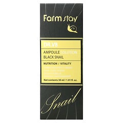 Farmstay, Dr. V8, solución en ampolla, caracol negro, 30 ml (1,01 oz. Líq.)